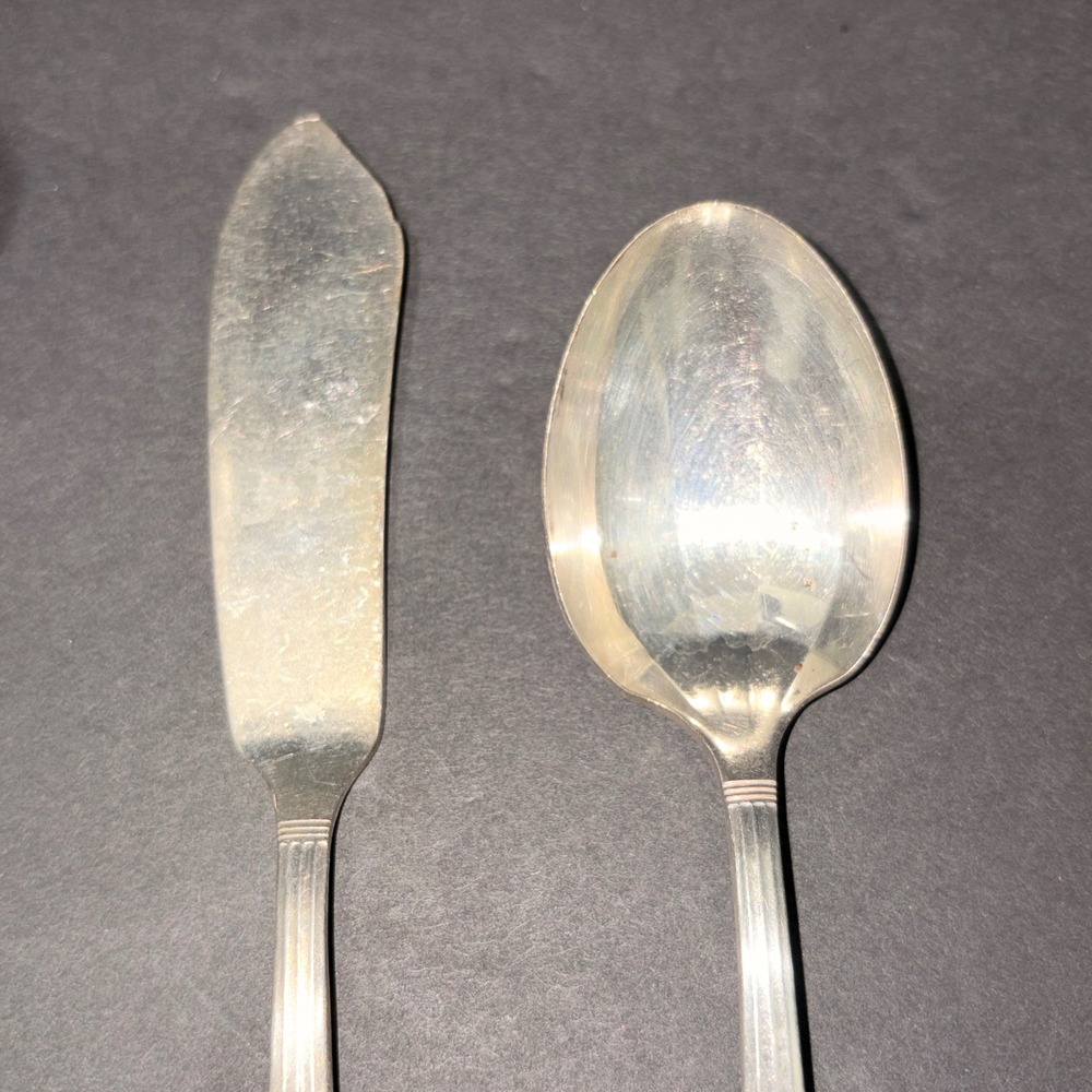 Vtg Oneida~Community 1936 Coronation Serving Set 4 PCs Ladel/Spoon/Slotted Spoon - Picture 5 of 10
